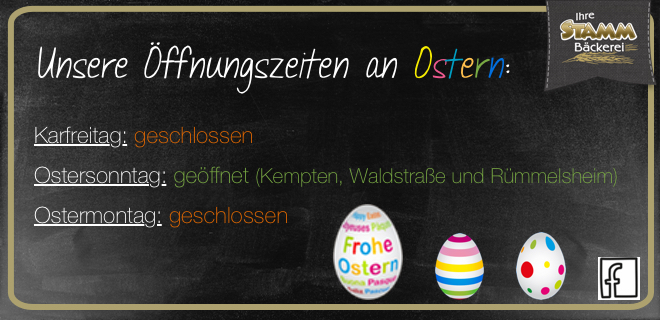 Öffnungszeiten Ostern